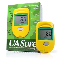 Zestaw UASure +6, analizator i 6 op. testów do kontroli kwasu moczowego do leczenia dny moczanowej, podagry.