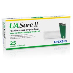 UASure II – paski testowe do pomiaru kwasu moczowego we krwi 25 szt. pakowane w indywidualne folie