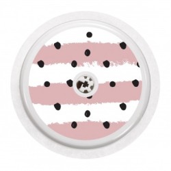 Dekoracyjne naklejki na sensor FreeStyle Libre - Biało-różowe pasy