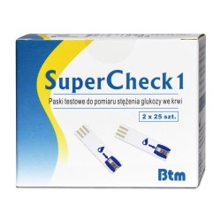 Paski Testowe do glukometru BTM Supercheck 1 50szt. firmy MegaPharm