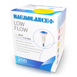 Nakłuwacze Haemolance Plus Low Flow Igła 25G 1,4 mm 200 szt.