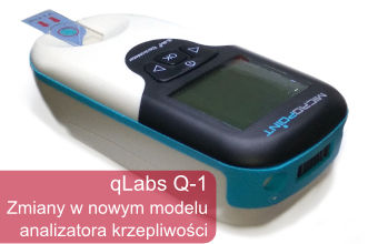 qLabs Q-1 Analizator krzepliwości krwi. Zmiany w nowym modelu 2017